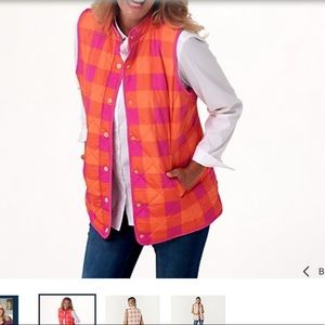 Issac Mizrahi Buffalo Plaid Quilted Vest